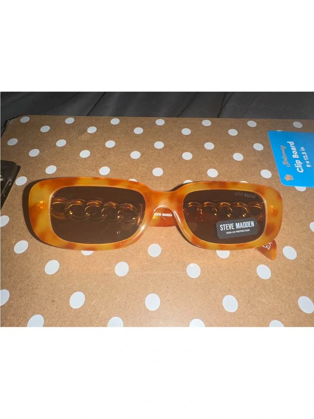Steve Madden Amber Tortoise Rectangular Sunglasses